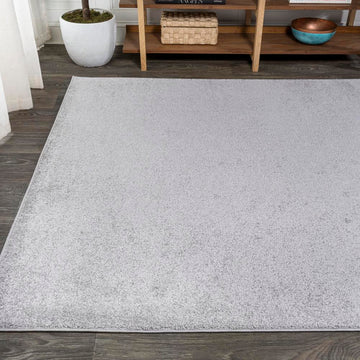 Haze Solid Low-pile Area Rug Light Gray